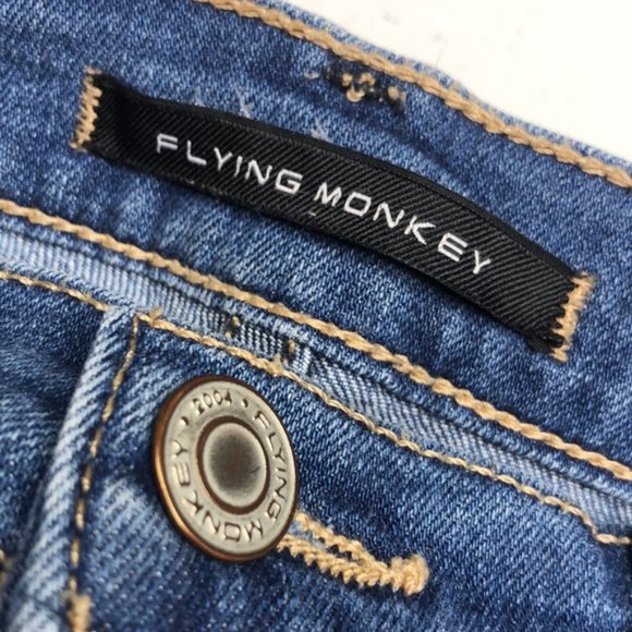 FACTORY DISTRESS FLYING MONKEY SKINNY JEANS 28x30 😎 - Picture 2 of 10